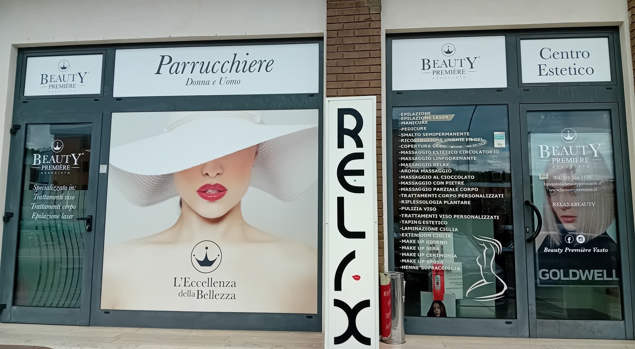 Vetrina del centro beauty première di vasto